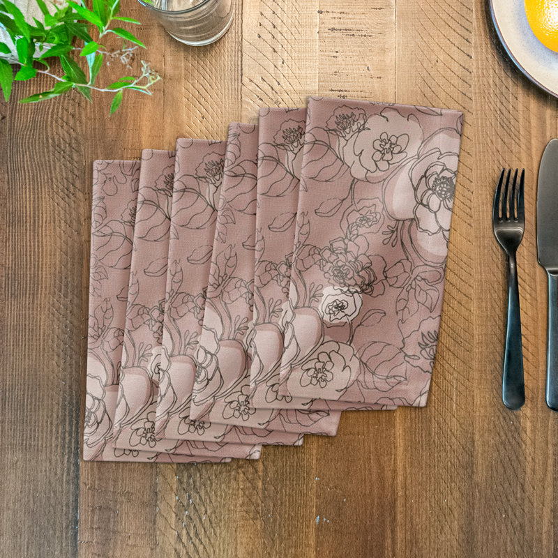Serviette de table rectangulaire 10 "Floral, Rose