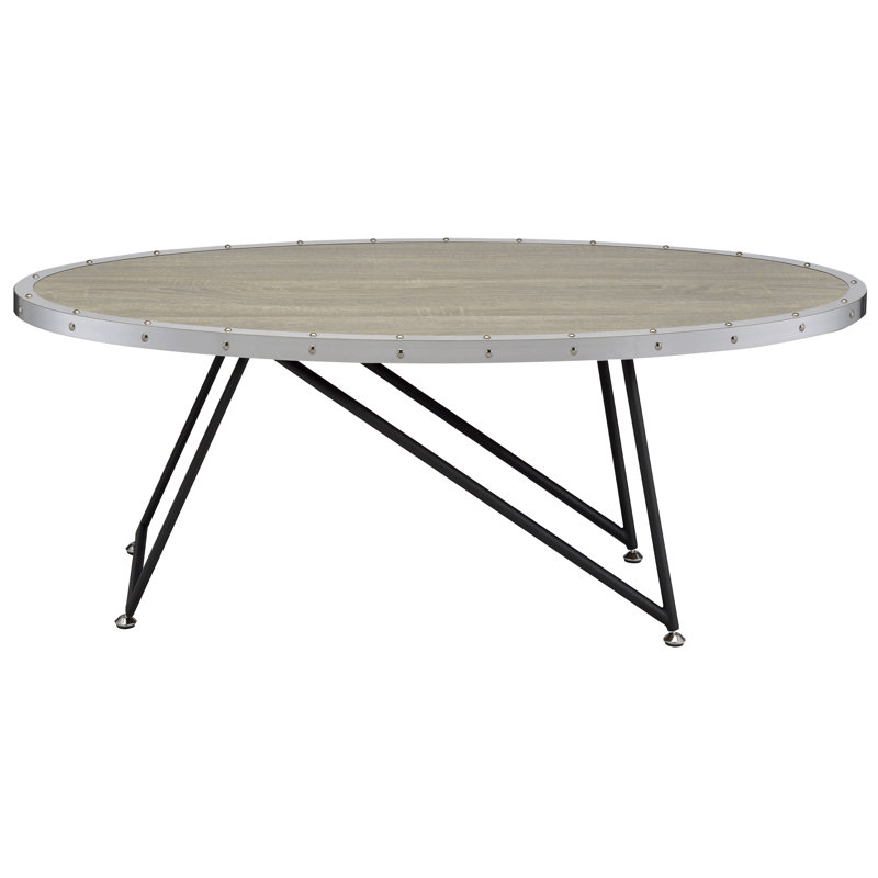 Melgar Wood Coffee Table Oval Coffee Table Rustic Coffee Table Living Room Table Center Table, Light Wood