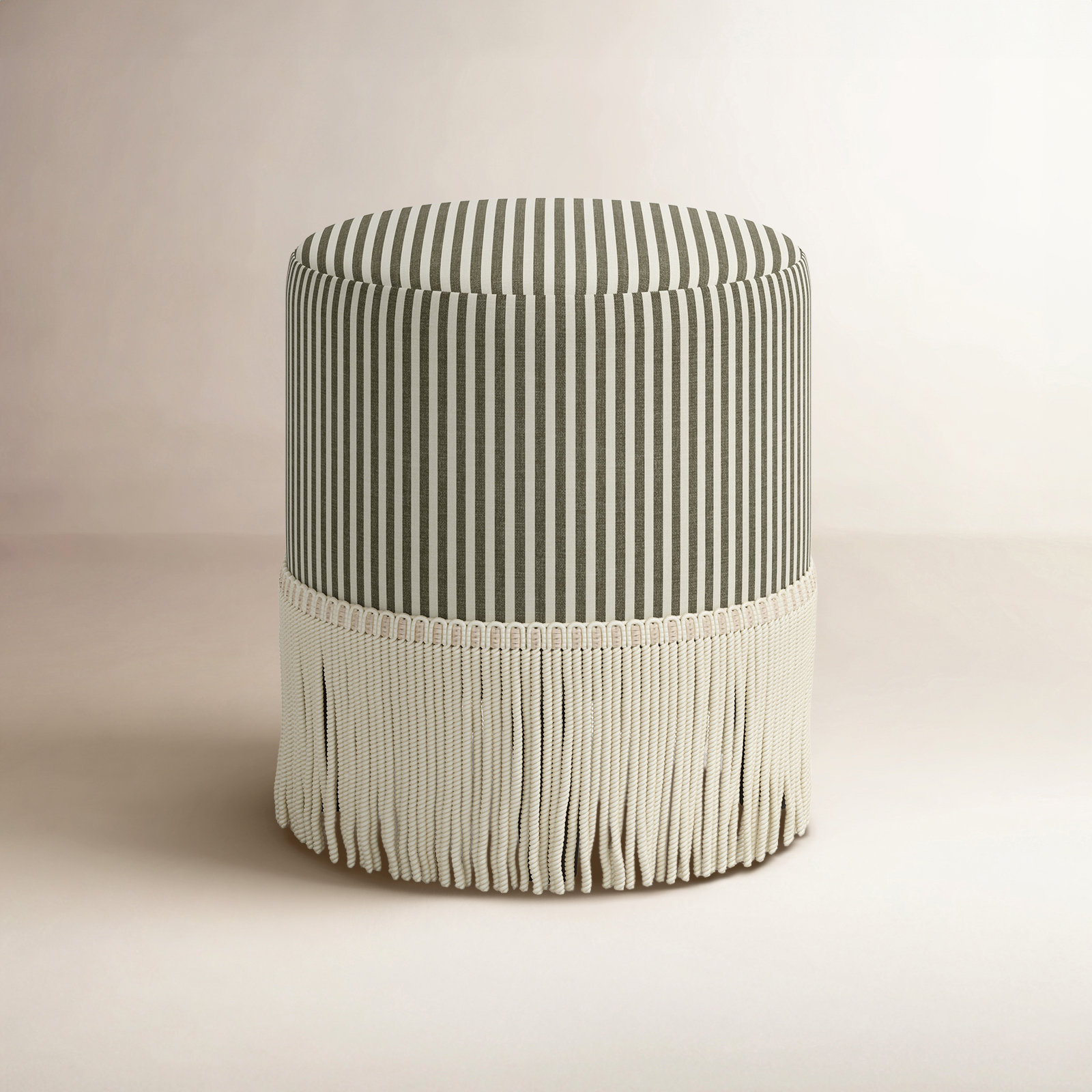 Stoffer Home x Cloth & Company Ann Ottoman, Jane Stripe Laurel