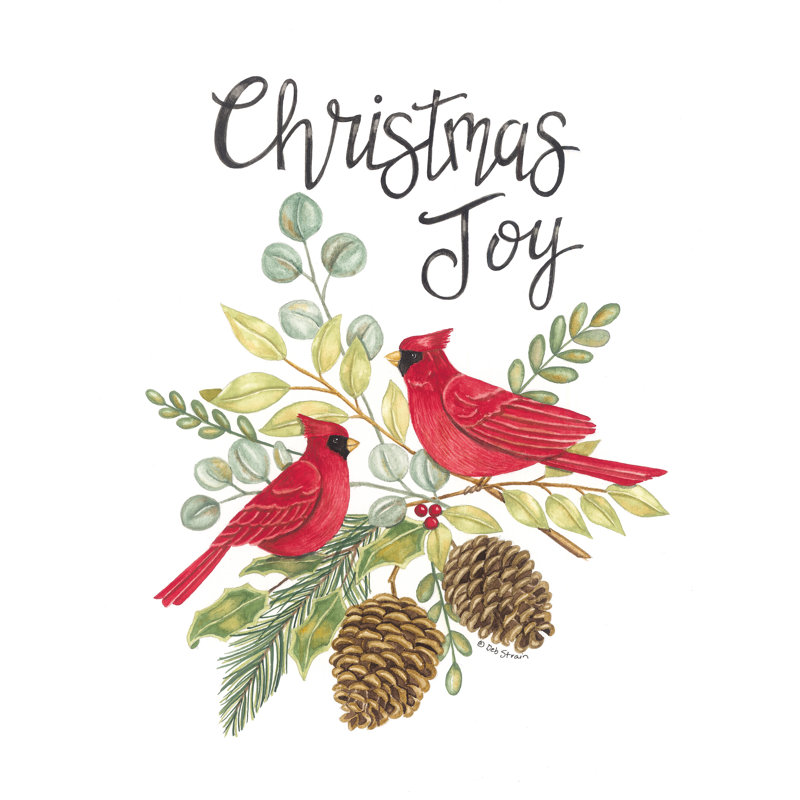 «Christmas Joy» par Deb Strain, Cadre flottant blanc, H 48 po x l 36 po, Pas de tapis