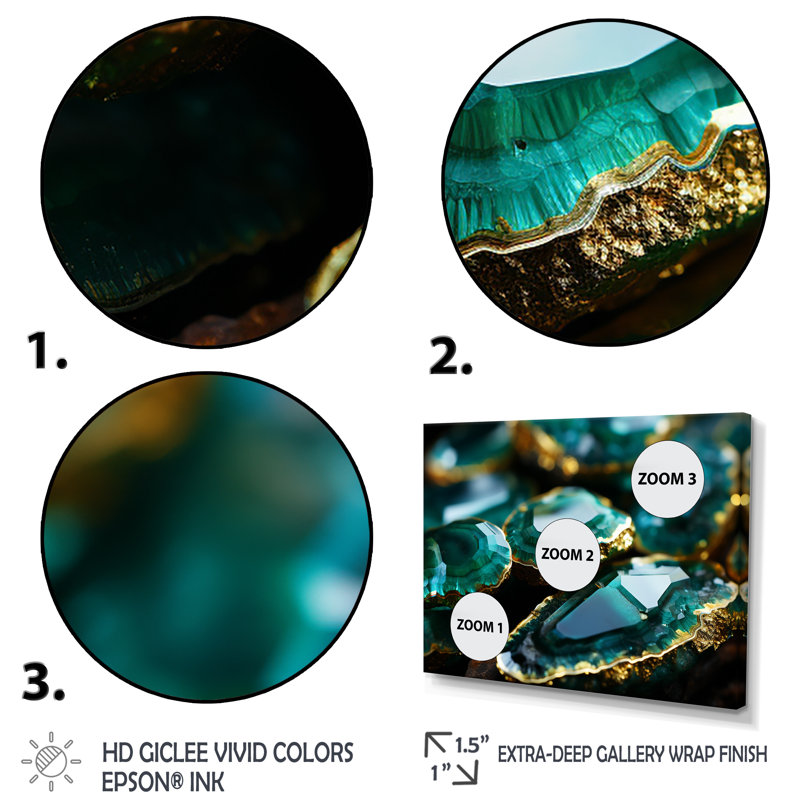 Pierre émeraude verte Amazonite verte - art mural pierre géode, Cadre d'angle fermé noir, H 34 po x l 44 po x P 1,5 po