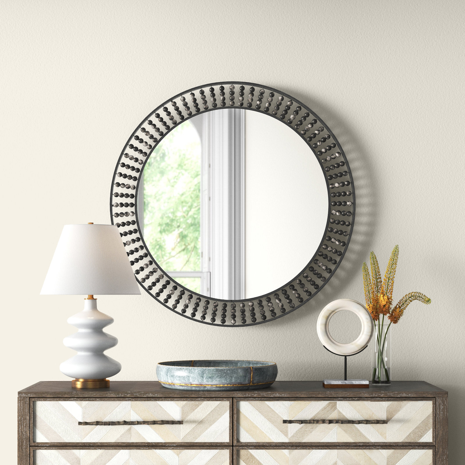 Jeanie 42" Accent Mirror, Black