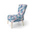 Fauteuil bohème en velours - bleu et rose nuage doux Fauteuil d'appoint bleu-1656899154