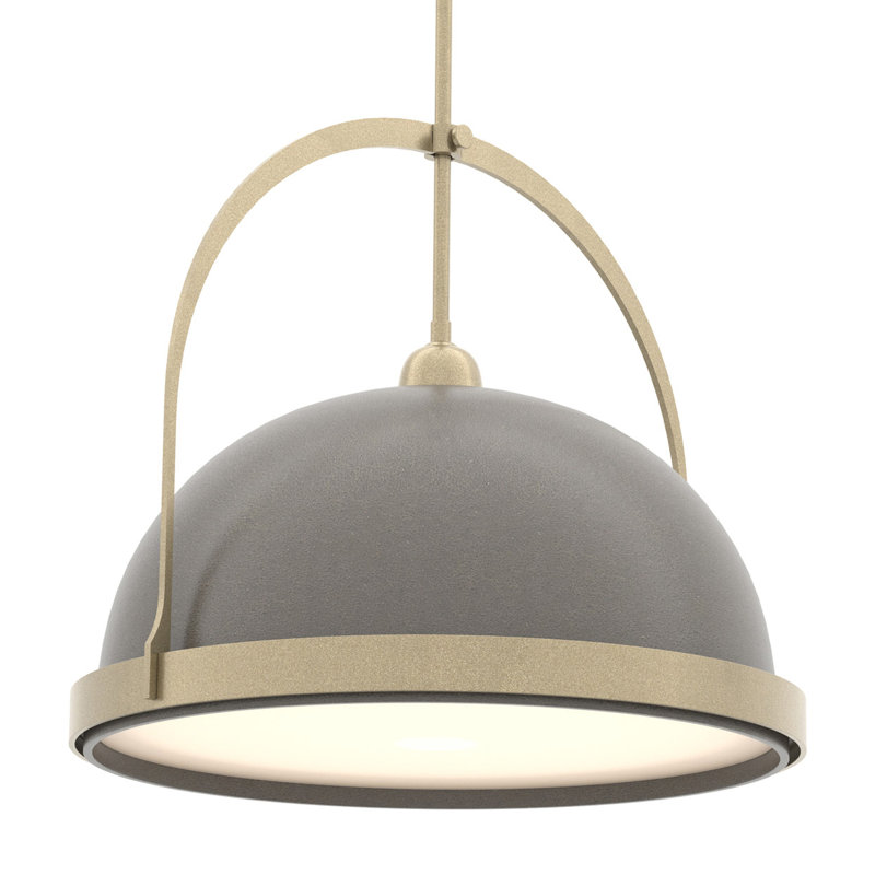 Atlas 1 - Light Single Dome Pendant, 22.3" - 67.3", Dark Smoke, Soft Gold