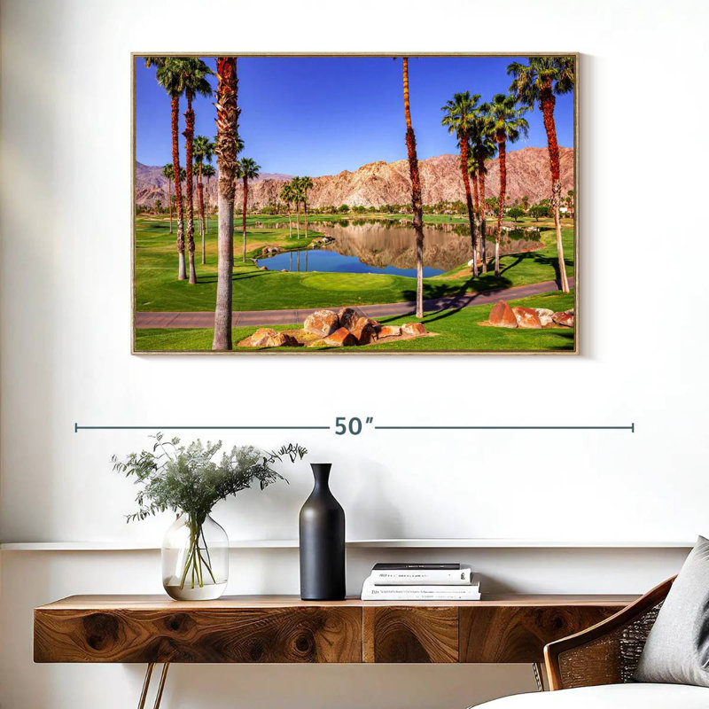 Parcours de golf La Quinta, Cadre flottant en bois naturel, 40 po x 27 po