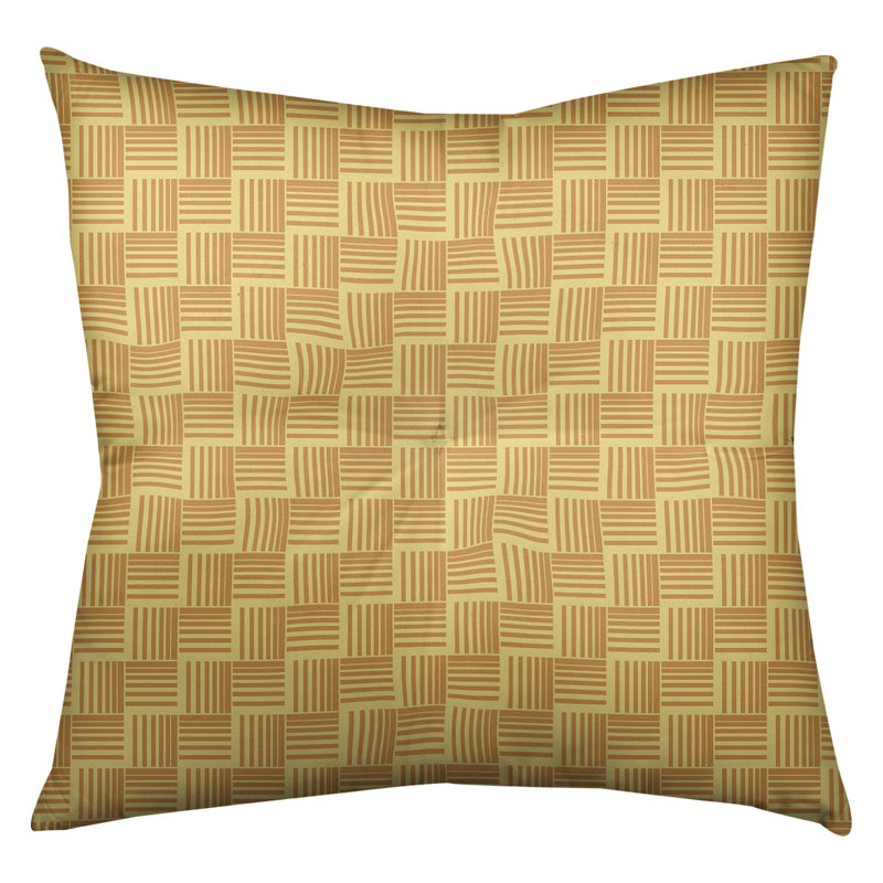 Coussin de sol classique à rayures Baskettressées, 30 po x 30 po, Jaune/orange