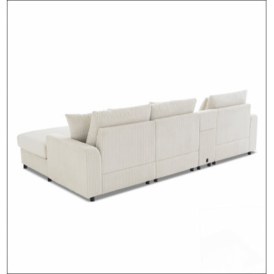 Canapé modulaire avec haut-parleurs Bluetooth, canapé en L avec console
