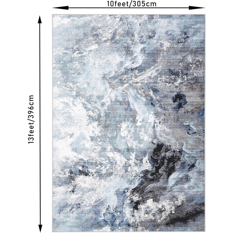 Machine Washable Non-Slip Rubberback Runner Modern Abstract Geometric Print Carpet Traditional Area Rug for HallwayBedroomLiving Room