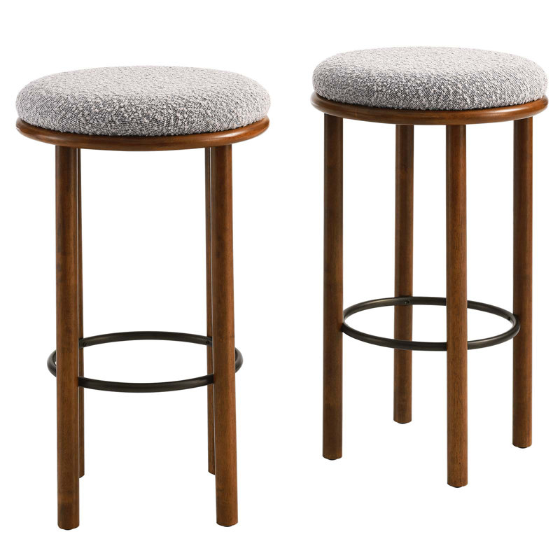 Modway Fable 30" Bar Stool, Walnut, Taupe