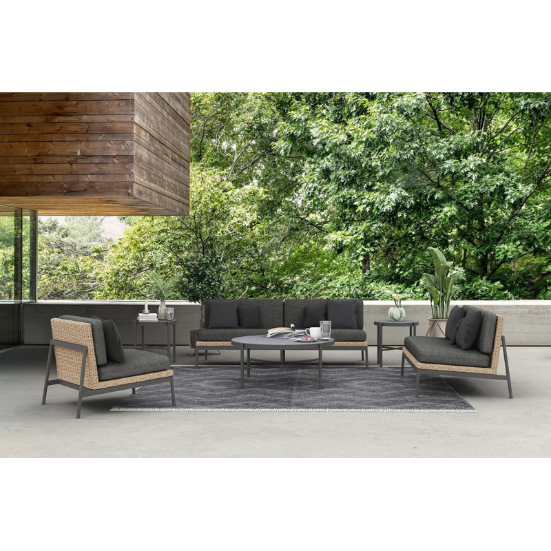 Terra 54.72" Wide Outdoor Wicker Reversible Loveseat with Cushions