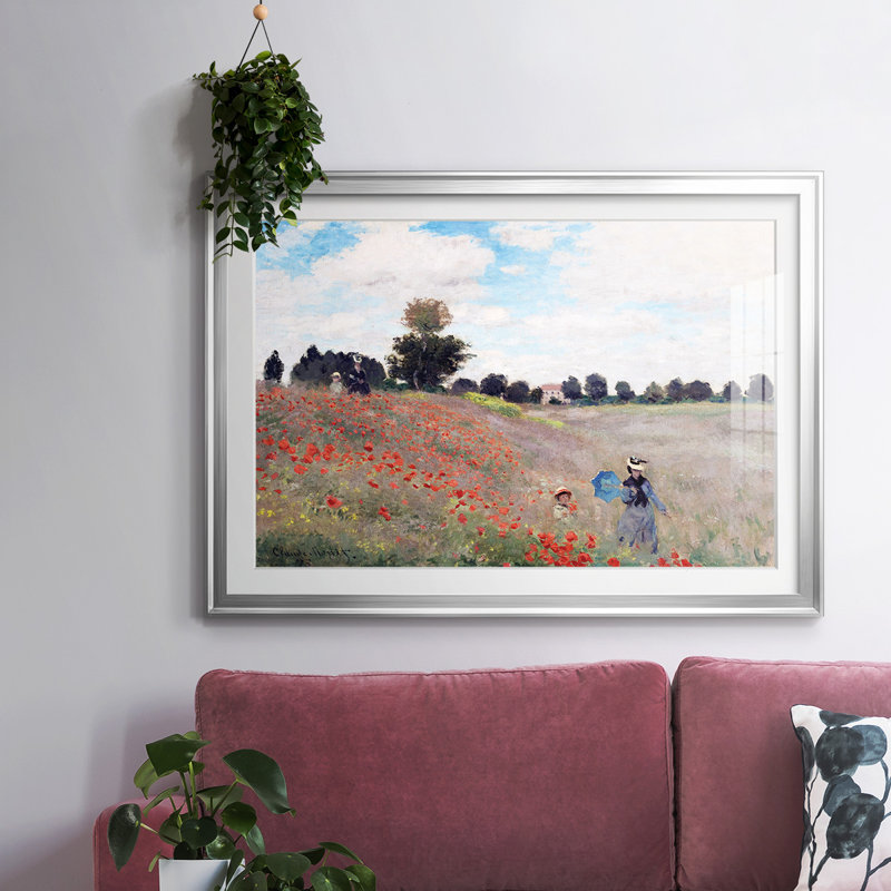 Monet, impression encadrée sur papier par Claude Monet, Argent, H 27 po x l 39 po x P 1,5 po