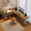 Bureaux en bois massif en L noyer-108124594
