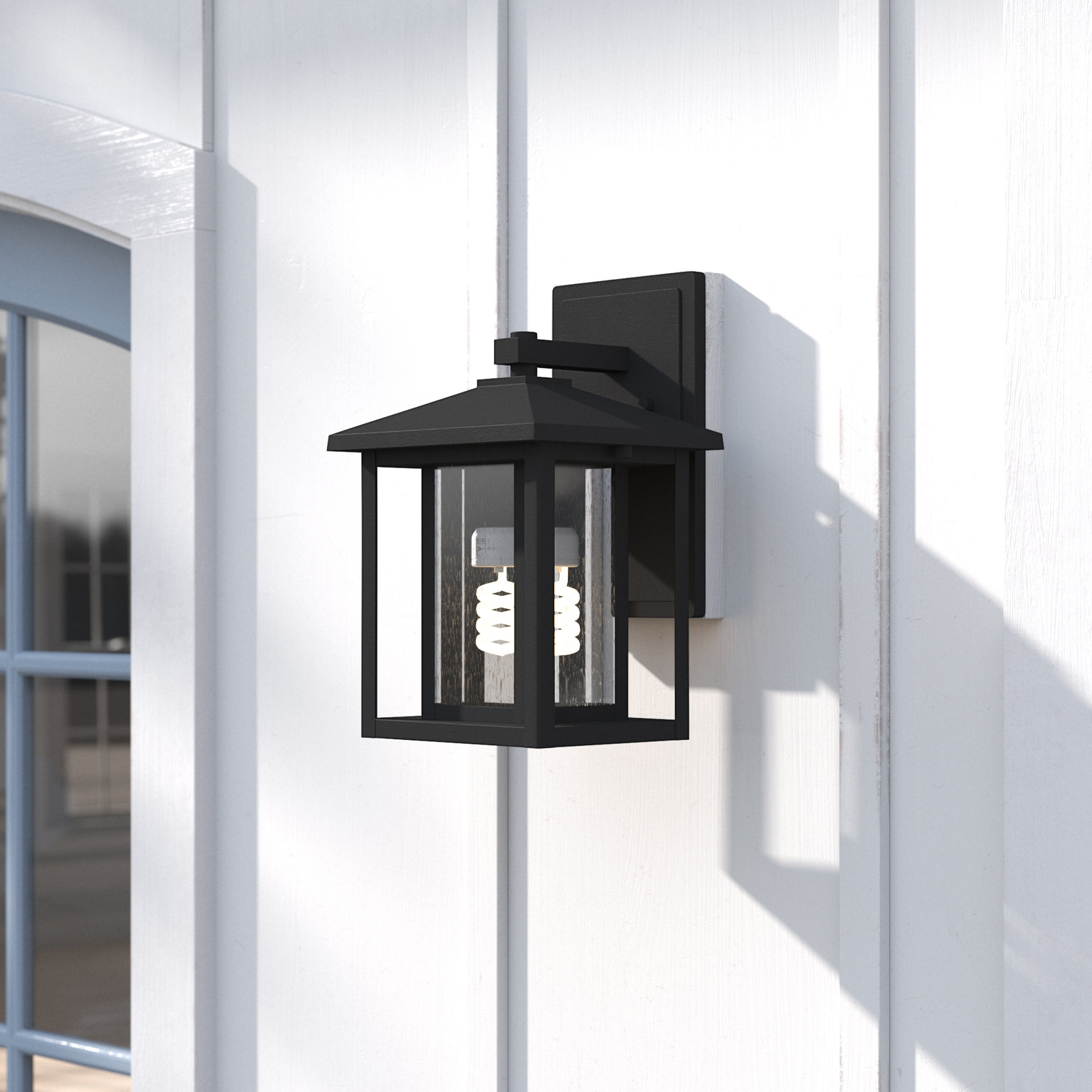 Vermont Single Light Outdoor Wall Light, 100W A19 Medium, 14" H x 9" W, Black