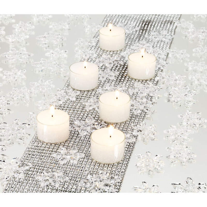 Unscented Tealight Candle with Plastic Holder, 1.5" H x 1.5" W x 1.5" D, White, 50