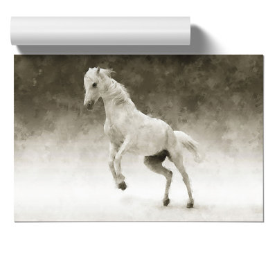 White Horse Painting - Frameless Print