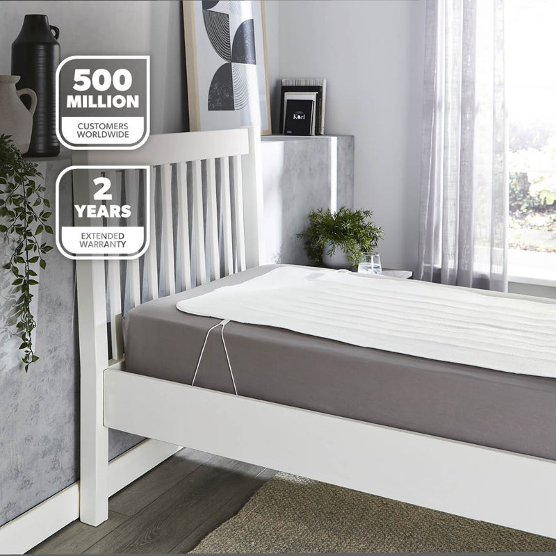 GEEPAS Electric Blanket | Soft Heated Underblanket Mattress Cover with 3 Heat Levels & Fast Heat Up | Fitted Bed Warmer Pad with Detachable Controller, Overheat Protection