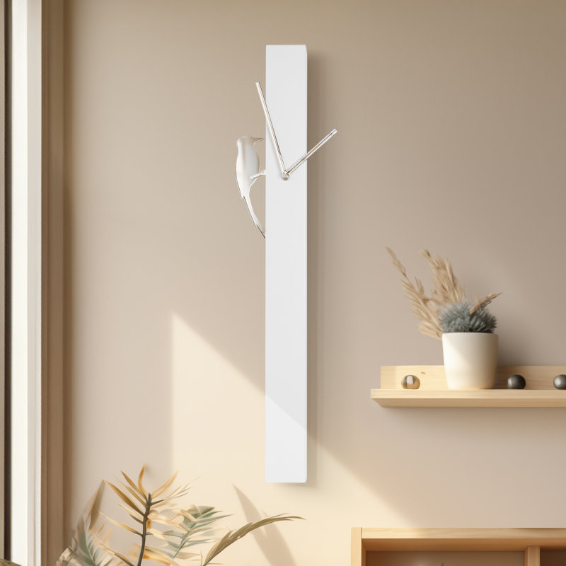  Horloge murale 25 po Felena, Blanc / Blanc