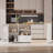 Kitchen Island With Extendable Dining Table For 1-2, Movable Kitchen Island With Storage Cabinet, Drawer, Side Spice Rack, Open Shelves And Led Lights-1298302639