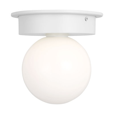 Single Light Milk Glass Shade Flush Mount