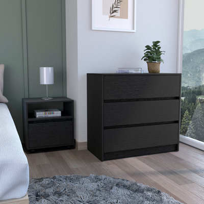 Milford 2 Piece Bedroom Set, Nightstand + Dresser