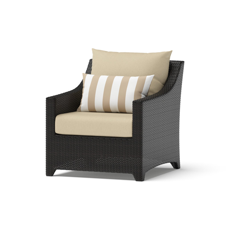 Mifflin 5 Piece Rattan Sunbrella Multiple Chairs Seating Group with Cushions, Beige Sunbrella