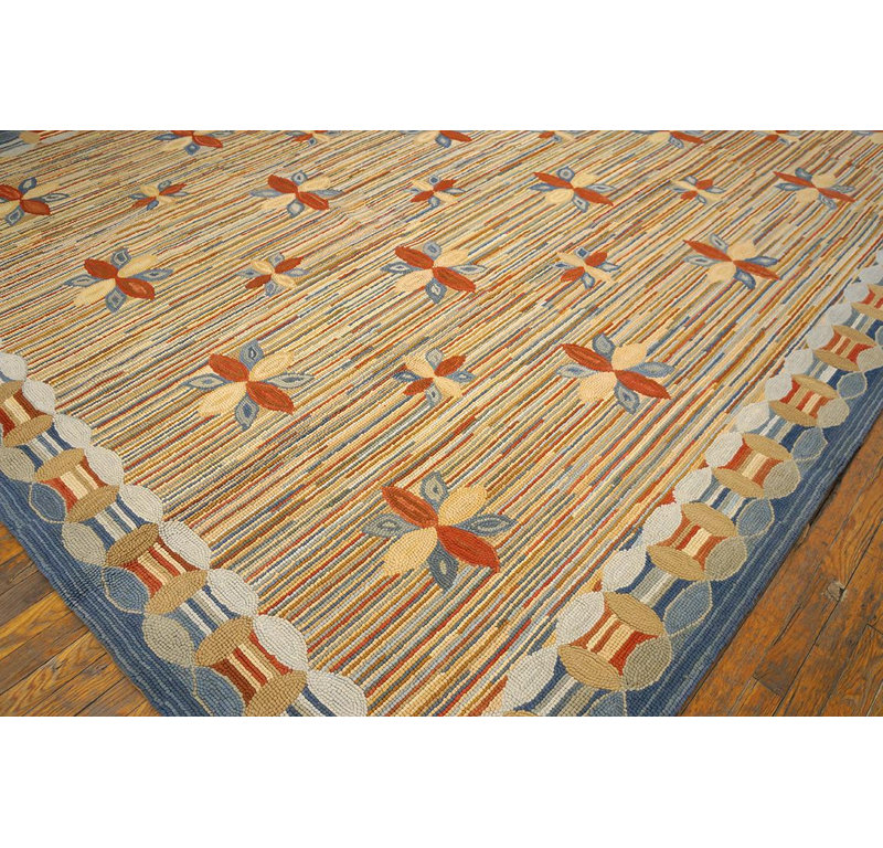 Hand Hooked Cotton Geometric Area Rug