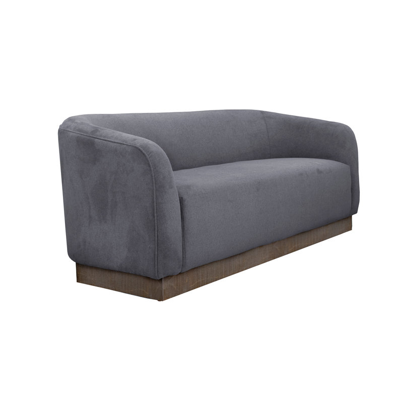 Bedfordshire Wooden Frame & Base, Sofa, Gray Polyester Blend, 33.5" H x 88" W x 30.25" D