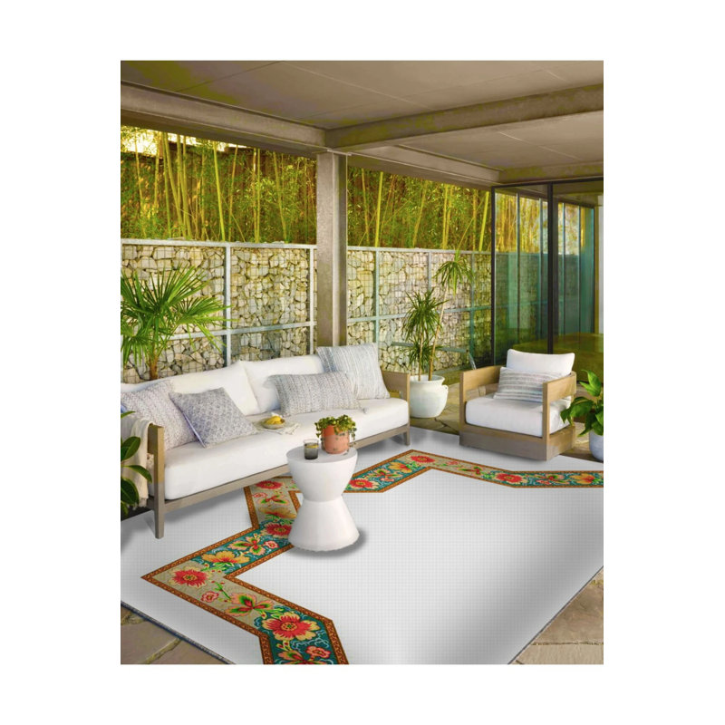Tapis tissé en étoile et base lavable, Rectangle 4 pi x 5 pi 11 po