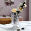 Vase piédestal en cristal nervuré, vase décoratif en verre pour fleurs et centres de table