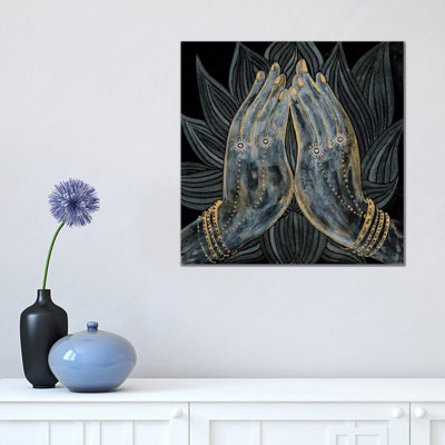 Lotus Prayer 1 Piece Wrapped Canvas Painting
