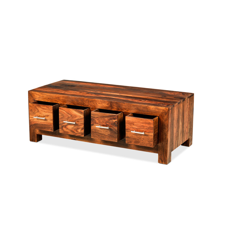 Heritage Solid Wood Four Leg Coffee Table with Storage
