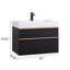 Meuble-lavabo mural noir de 30 po avec lavabo en acrylique intégré, 2 tiroirs à fermeture en douceur, armoire flottante pré-assemblée et moderne-615468052-615468055