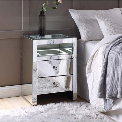 Table de chevet 2 tiroirs Noires