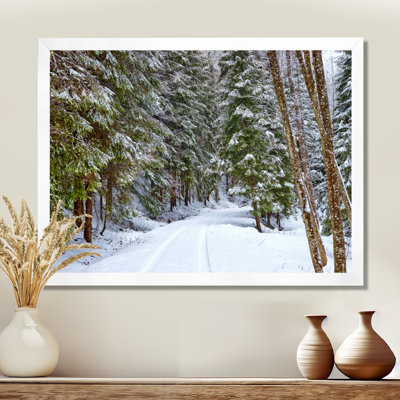 «Winter Forest», reproduction d'art sur toile, route enneigée dans la forêt