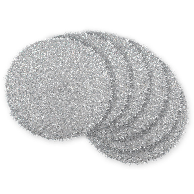Polyester Solid Colour Round Placemat, Silver
