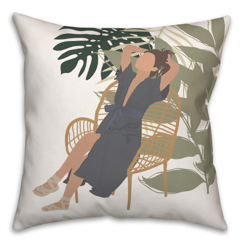  Housse et insert de coussin carré Lounging Summer Girl