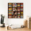  «Mondrian Style Bookshelf» par Rey Klimt, art mural sur toile, 18 po x 18 po-376021107