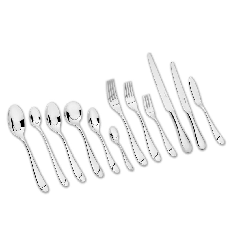 Couteau à dessert en acier inoxydable Prantij | 8,3 po, argent, ensemble de 12