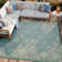Adianey Red Barrel Studio Easy Care Trellis Aqua/Teal Blue Indoor/Outdoor Area Rug