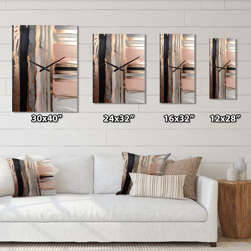 Jakeline - Horloge murale abstraite, H 40 po x l 30 po x P 1 po