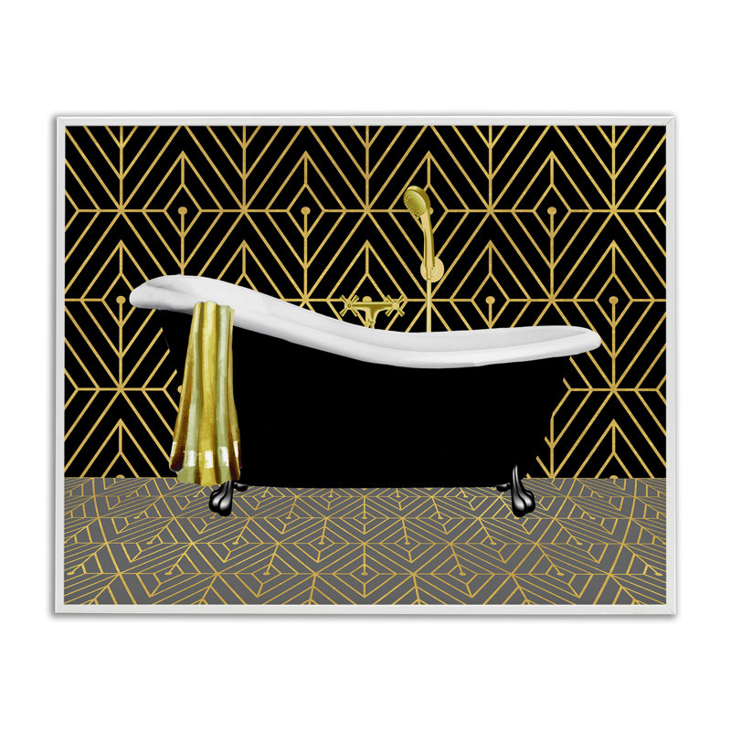 Giclée encadrée de baignoire Deco, par Conrad Knutsen, H 11 po x l 14 po, Estampe numérique encadrée blanc bord de mer