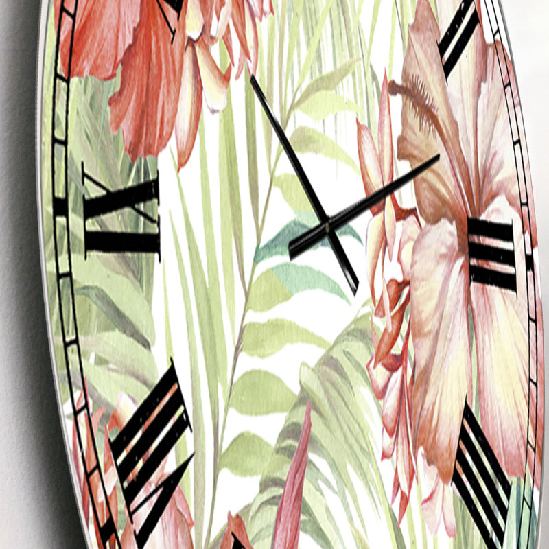 Très grande horloge murale Hibiscus Paradise, Petit