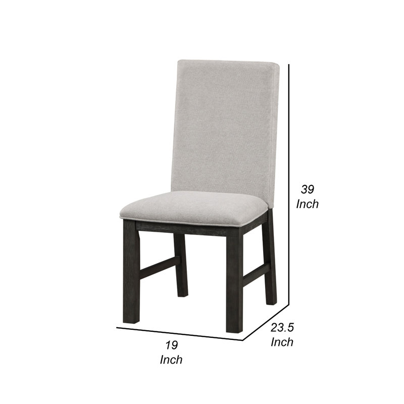 Ensemble de 2 chaises d'appoint Lory, polyester texturé gris, haut dossier