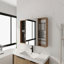 Armoire de salle de bain avec miroir 43,7 po avec armoire de rangement murale, armoire à pharmacie murale avec porte miroir