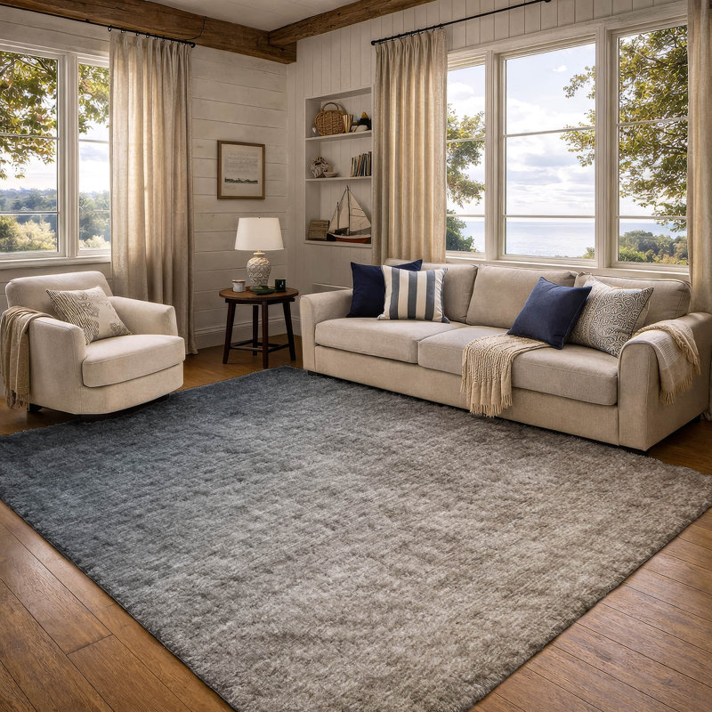 Tapis dégradé de qualité supérieure lavable à la machine ADS569, Grey, 9' x 12'