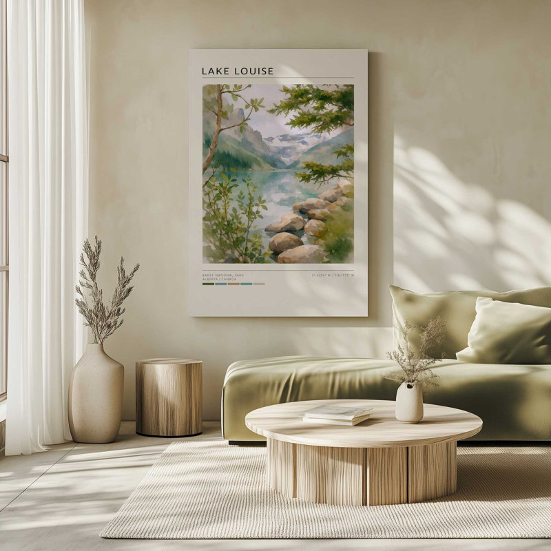 Lake Louise, reproduction d'art sur toile, Toile tendue, 32 po x 48 po