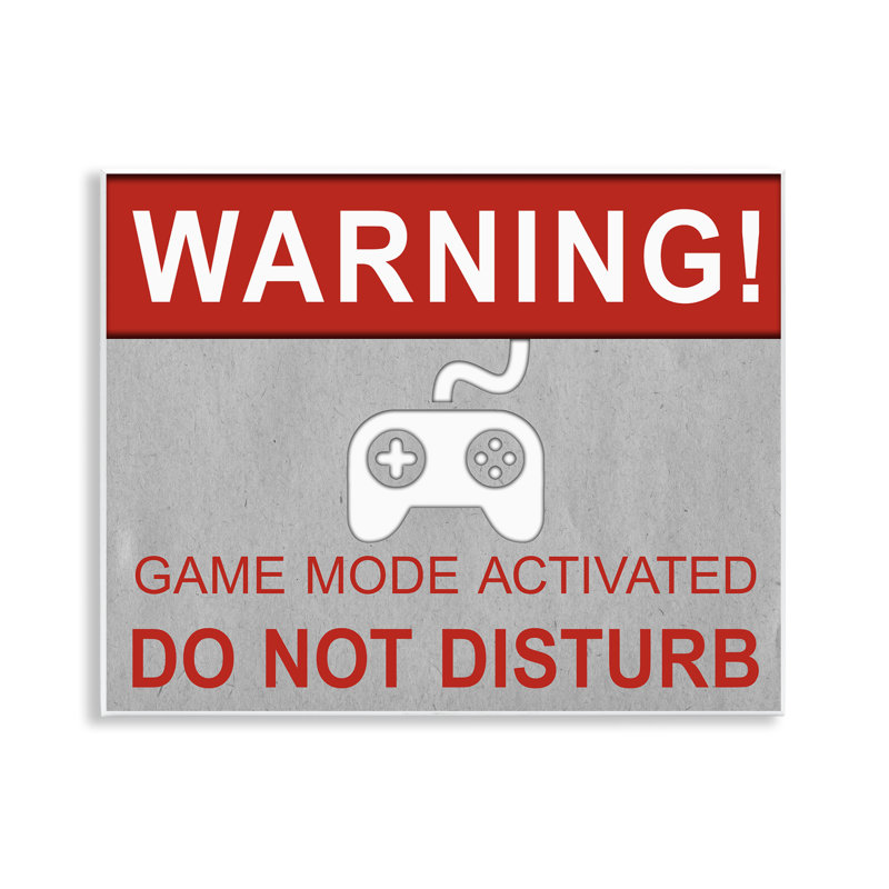 Gaming Do Not Disturb Wall Plaque Art by Sd Graphics Studio