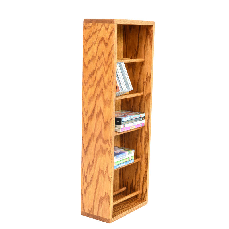 Dowel-Style Wooden CD Rack - 06W Series, Dark, 33.5" H x 12.25" W x 6.5" D