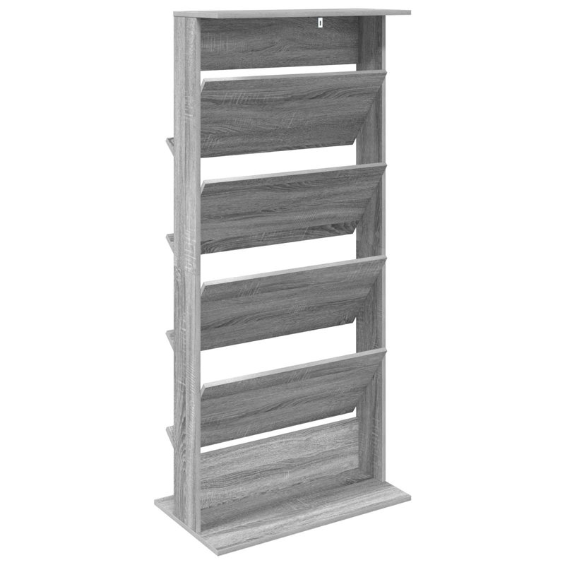 Wood Free Standing Magazine Rack, Grey Sonoma