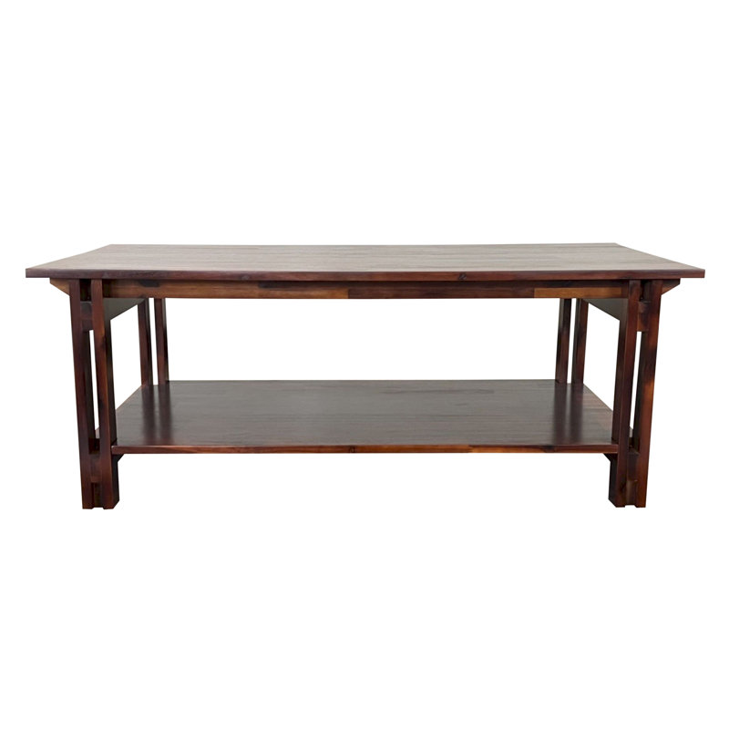 Damius Solid Wood Coffee Table, Mahogany